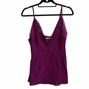 Victoria's Secret Plum Jewel Toned Floral Lace Mini Slip Sleepwear Lingerie M